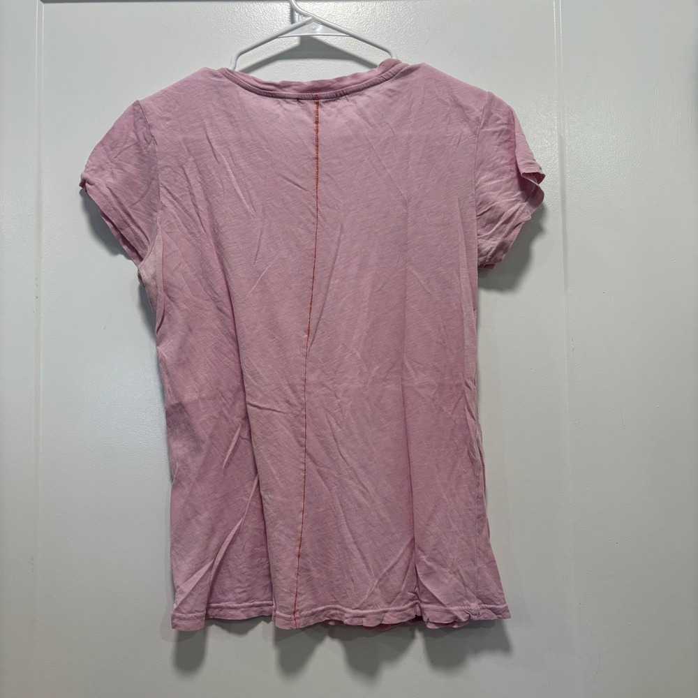 Free People We The Free Be Kind Graphic Tee Pink Short Sleeve Slub Knit Shirt S